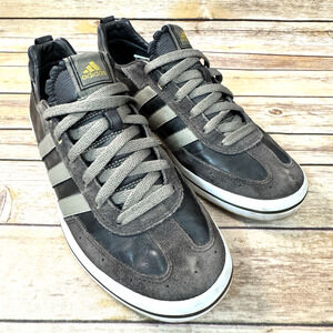 Adidas Mens Brown Black Gray Leather & Suede Samba Sneakers Size 9.5